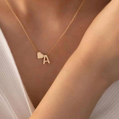 🔥Christmas Sale 50% OFF!!🔥🤩Tiny Initial Necklaces Golden Heart Letter A-Z