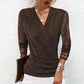 🎅Christmas Sale-60% Off💎Women's Sparkle Crossover V-Neck Long Sleeve Top