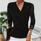 🎅Christmas Sale-60% Off💎Women's Sparkle Crossover V-Neck Long Sleeve Top