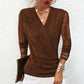 🎅Christmas Sale-60% Off💎Women's Sparkle Crossover V-Neck Long Sleeve Top