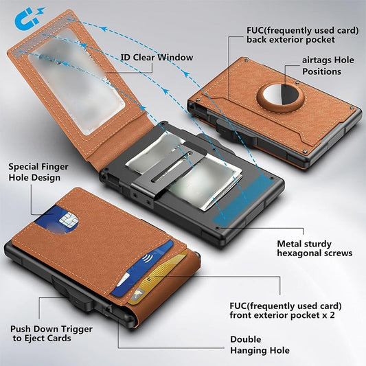 🔥Hot Sale 49% Off ✨Men's Slim Leather Wallet with Pop - Up & RFID Blocking