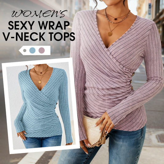 Women‘s Sexy Wrap V-Neck Tops