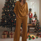 🎁New Arrival-50% OFF🌹Women's Velvet Top and Pants Two-Piece Set