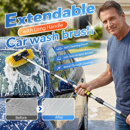 🚗 Clan Your Car Without Bending 60" Extendable Brush Reach Every Spot Fast No Scratches🧼💦