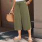 👖60% OFF NOW!🌿Plus Size Ribbed Wide-Leg Capri Pants – Elastic Waist, Comfortable Fit & Perfect for Daily Wear ✨