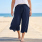 👖60% OFF NOW!🌿Plus Size Ribbed Wide-Leg Capri Pants – Elastic Waist, Comfortable Fit & Perfect for Daily Wear ✨