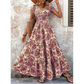 ✨Hot Sale 50% OFF👗 Women's V-Neck Bohemian Floral Smocked Maxi Dress 🦋