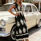 👗New arrival 40% OFF!🏖️Women's V-Neck Baroque Print Flowy Maxi Dress