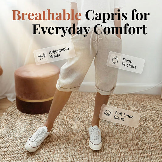 ⏳Time-Limited Special🏆Women's Casual Cotton Linen Capris
