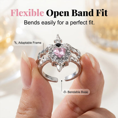 🎁Mother's Day Hot Sale💍Vintage Adjustable Sword Piercing Heart Ring Set