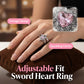 🎁Mother's Day Hot Sale💍Vintage Adjustable Sword Piercing Heart Ring Set