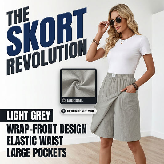 💥2026 Hot Sale🌟Women's Casual Elastic Waist Wrap Skort