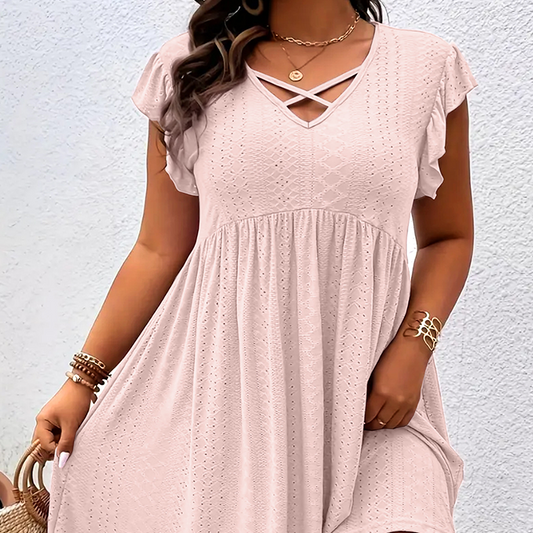 🌺60% OFF FLASH SALE! ✨Women's V-Neck Ruffle Trim Dress