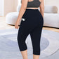 Women's High Waist Capri Leggings with Pockets