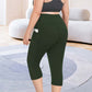Women's High Waist Capri Leggings with Pockets