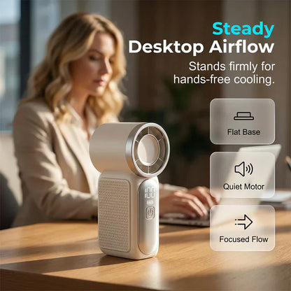 💨Mini Handheld Fan with LED Display| 🧊6 speeds, 10.7 hours of cool| Weighs nothing – goes anywhere