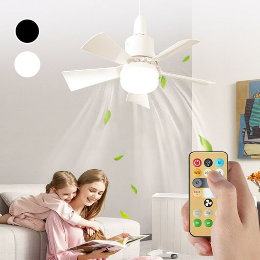 🌪️Summer Hot Sale 50% OFF🎁2-in-1 Portable Ceiling Fan & Light With Remote Control