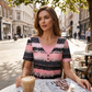 🌺Summer Hot Sale 60% OFF💐Women's Plus Size Faux Two-Piece Striped Henley Top