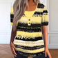🌺Summer Hot Sale 60% OFF💐Women's Plus Size Faux Two-Piece Striped Henley Top