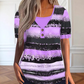 🌺Summer Hot Sale 60% OFF💐Women's Plus Size Faux Two-Piece Striped Henley Top