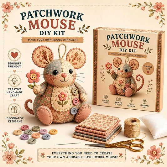 🎁🐁Handcrafted Vintage Mouse Plush Sewing Kit