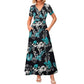 👗2026 Summer Hot Sale 50% OFF🌈Women's V neck Ankle Length Floral Print Beach Long Flowy  Maxi Dress with Pockets🎀