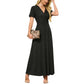 👗2026 Summer Hot Sale 50% OFF🌈Women's V neck Ankle Length Floral Print Beach Long Flowy  Maxi Dress with Pockets🎀