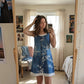 🌿Summer Sale-50% OFF💖Women's Faux Two-Piece Denim Print Dress