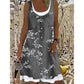 🌿Summer Sale-50% OFF💖Women's Faux Two-Piece Denim Print Dress