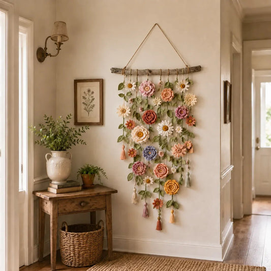 🌸LAST DAY SPECIAL PRICE!!🏵️Crochet Flower Wall Hanging Decor