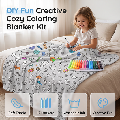 🔥LAST DAY SALE 50% OFF!!🎨✨Creative Cozy Coloring Blanket Kit