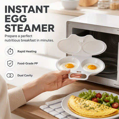 🥳70% OFF💞50K+ SOLD! 🥗Microwave Egg Poacher – Dual‑cavity, non‑stick & easy clean. Healthier than frying – stock up & save! 🏠✅