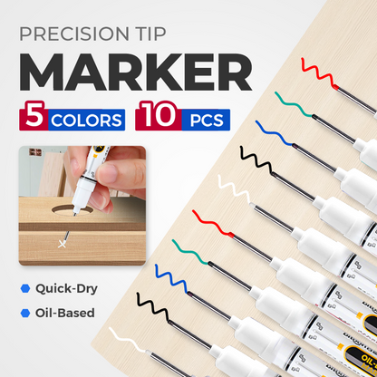 🖊️50% OFF NOW!🌟Precision Tip Quick‑Dry Oil‑Based Marker Pen, 10 Pcs 5 Colors