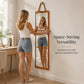 🪞 Foldable Full-Length Mirror: Hanging Door/Wall Mirror, Silver Glass, Space-Saving, Travel