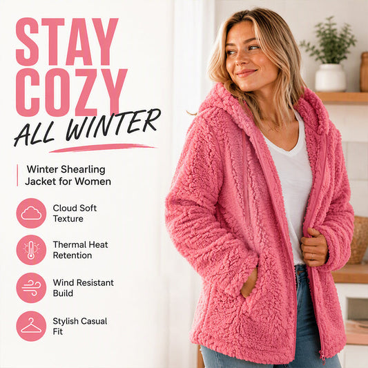 💐Hot Sale-50% OFF🩷Women's Hooded Zip-Up Fuzzy Jacket