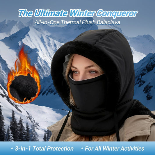 🔥Plush-lined Thickened Thermal Hat with Face Mask