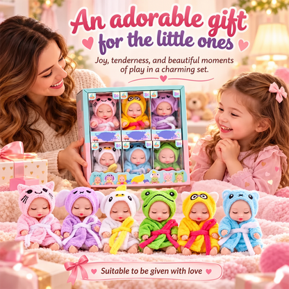 🧸Gift Idea-50% OFF🤩Mini Baby Dolls in Animal Outfits: 6 Styles, Sleeping Design, Portable, Gift-Ready