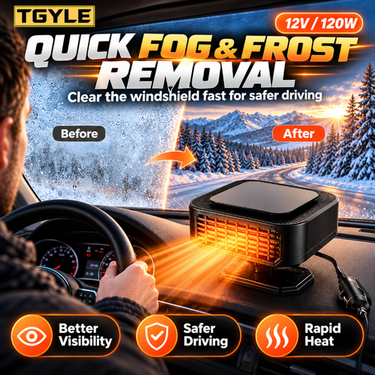 🌟2026 Hot Sale-50% OFF⚡Portable Car Heater Defroster with 360-Degree Rotating Base