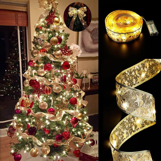 🎄Christmas Sale-50% OFF🎁Christmas Ribbon Fairy Lights