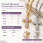 📢📢50 % DE RÉDUCTION !! ⏰Hip Hop Double Layer Baguette Rhinestone Cross Brass with Figaro Chain