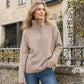 Women's Casual Stand Collar Knit Sweater