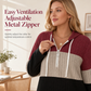 Women Plus Size Color Block Half Zip Drawstring Hooded Sweatshirt