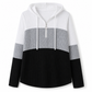 Women Plus Size Color Block Half Zip Drawstring Hooded Sweatshirt