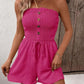 🎉Last Day Promotion 49% OFF💃Women's Fake Buttons Frill Trim Shirred Tie Front Wide Leg Tube Romper